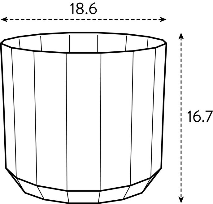 facet rund 19cm mandelrosa